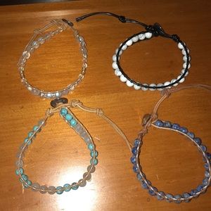 Aqua pura bracelet set! Never won bracelets!